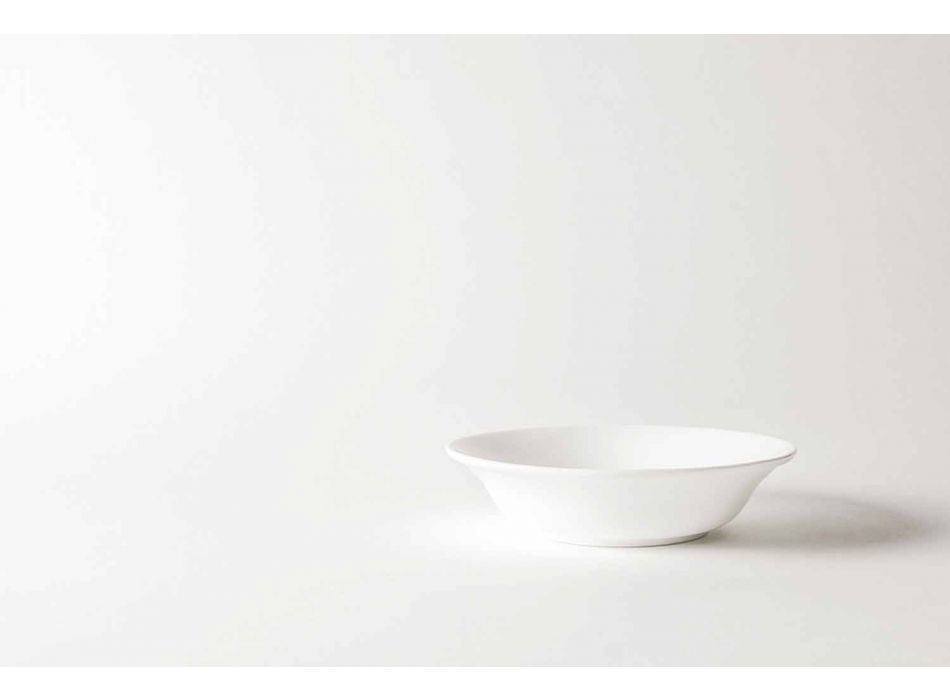 4-częściowy zestaw talerzy do serwowania z białej porcelany designerskiej - Samantha Viadurini