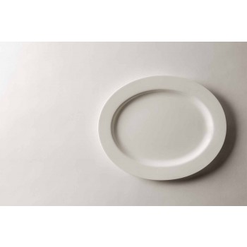 4-częściowy zestaw talerzy do serwowania z białej porcelany designerskiej - Samantha