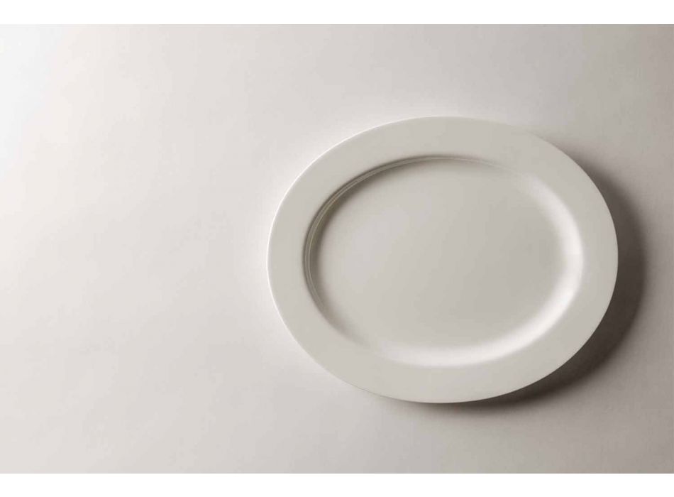 4-częściowy zestaw talerzy do serwowania z białej porcelany designerskiej - Samantha