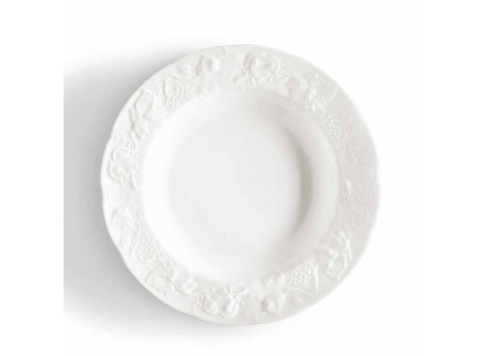 Zestaw 27 eleganckich białych porcelanowych talerzy - Gimignano Viadurini