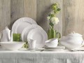 Zestaw 27 eleganckich białych porcelanowych talerzy - Gimignano