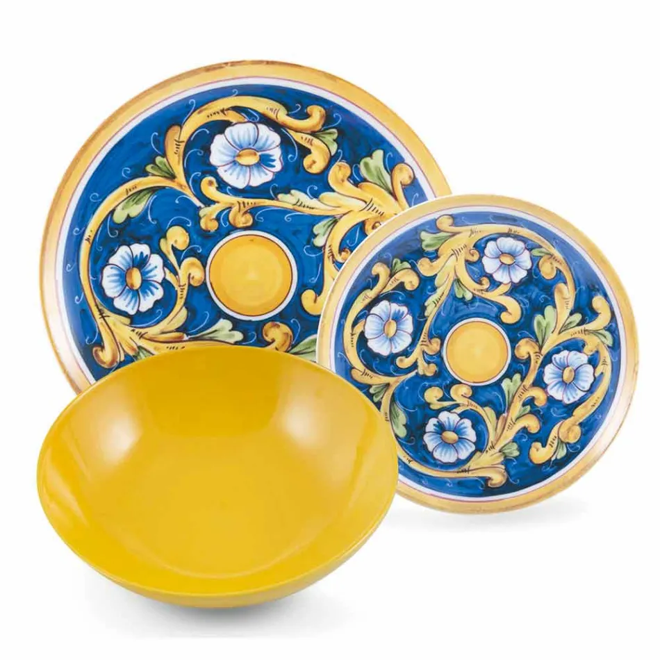 Serwis Kolorowe i nowoczesne naczynia Zastawa stołowa Komplet 18 sztuk - Cefalu Viadurini