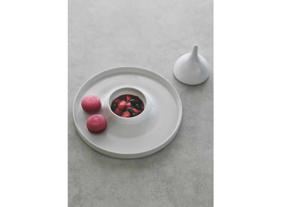 Zestaw 8 porcelanowych talerzy aperitifowych w nowoczesnym stylu - Galatino Viadurini