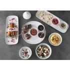 Zestaw 8 porcelanowych talerzy aperitifowych w nowoczesnym stylu - Galatino Viadurini