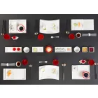 Zestaw nowoczesnych porcelanowych talerzy z białej porcelany 25 sztuk - podstawa Viadurini