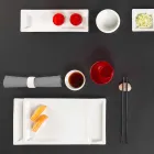 Zestaw nowoczesnych porcelanowych talerzy z białej porcelany 25 sztuk - podstawa Viadurini