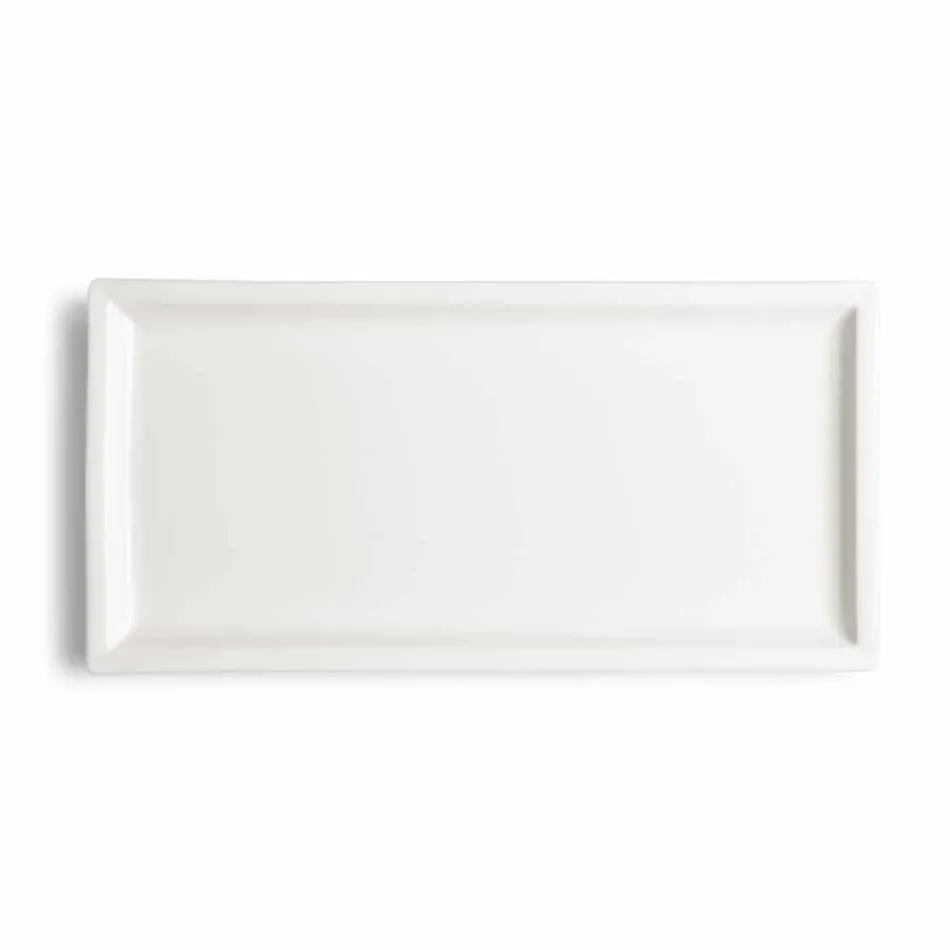 Zestaw nowoczesnych porcelanowych talerzy z białej porcelany 25 sztuk - podstawa Viadurini