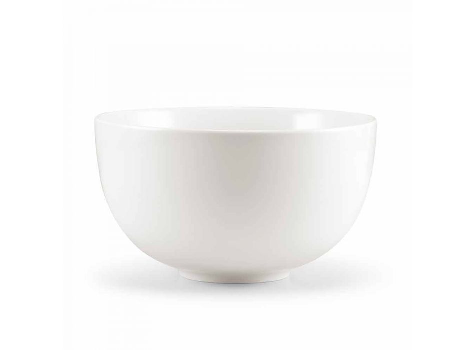 Zestaw nowoczesnych porcelanowych talerzy z białej porcelany 25 sztuk - podstawa Viadurini