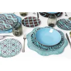 Zestaw obiadowy Porcelana Kolorowa porcelana Modern 18 sztuk - Timesquare Viadurini