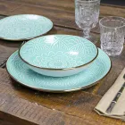 Obsługa dań w kolorze Hard Dolomite Grey, Light Blue lub Blue 18 sztuk - Arabian Viadurini