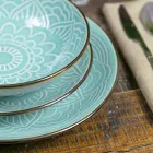 Obsługa dań w kolorze Hard Dolomite Grey, Light Blue lub Blue 18 sztuk - Arabian Viadurini