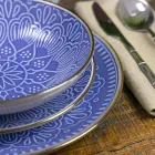 Obsługa dań w kolorze Hard Dolomite Grey, Light Blue lub Blue 18 sztuk - Arabian Viadurini