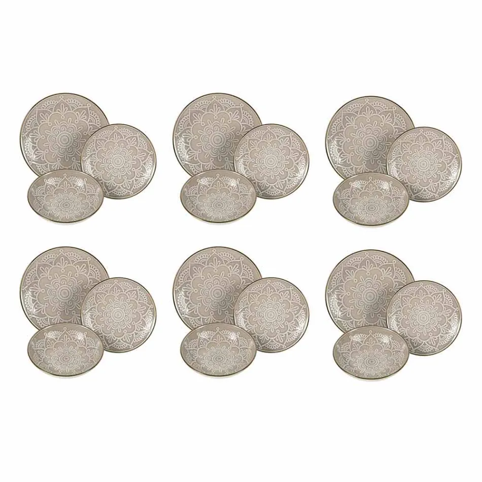 Obsługa dań w kolorze Hard Dolomite Grey, Light Blue lub Blue 18 sztuk - Arabian Viadurini