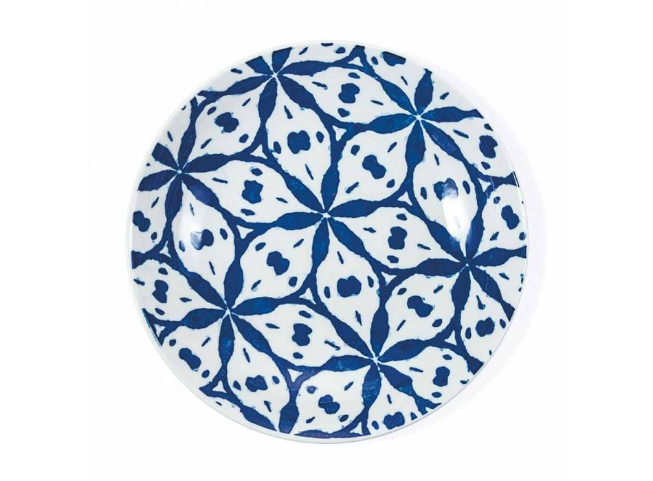 Nowoczesny zestaw obiadowy z jasnoniebieskiej lub niebieskiej porcelany 18 elementów - Avion Viadurini