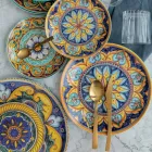 Zestaw sztućców ze stali nierdzewnej z efektem żółwia, 24 sztuki - Rock Viadurini