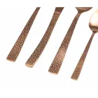 Zestaw sztućców ze stali matowej miedzi z efektem żółwia, 24 sztuki - Rock Viadurini