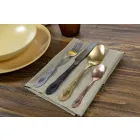 Zestaw sztućców Kolorowa stal satynowa Komplet 24 sztuki - fantasy Viadurini