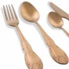 Zestaw sztućców Kolorowy satynowy stal Komplet 24 sztuki - Fantasiapos Viadurini