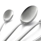 Kwadratowy zestaw sztućców z polerowanej stali nierdzewnej, 24 sztuki - Bumbun Viadurini