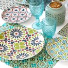 Naczynia stołowe Porcelana i nowoczesna kamionka kolorowa 18 sztuk - spichlerze Viadurini