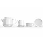 Serwis do filiżanek i spodków z porcelanowym czajnikiem i dzbankiem na mleko 14 sztuk - Arctic Viadurini