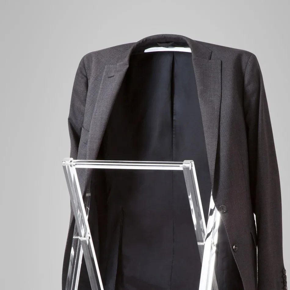 Valet do pokoju składanego z przezroczystego kryształu akrylowego - Stecla Viadurini