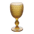 Zestaw 12 kielichów 210 ml z kolorowego szkła i płaskorzeźby - Zachód słońca Viadurini