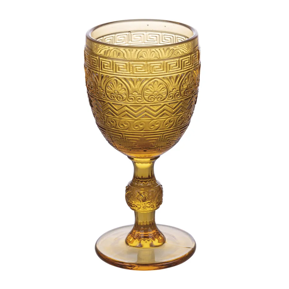 Zestaw 12 kielichów 210 ml z kolorowego szkła i płaskorzeźby - Zachód słońca Viadurini