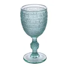 Zestaw 12 kielichów 210 ml z kolorowego szkła i płaskorzeźby - Zachód słońca Viadurini