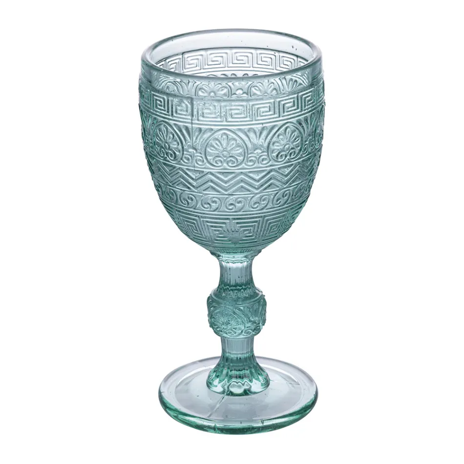 Zestaw 12 kielichów 210 ml z kolorowego szkła i płaskorzeźby - Zachód słońca Viadurini