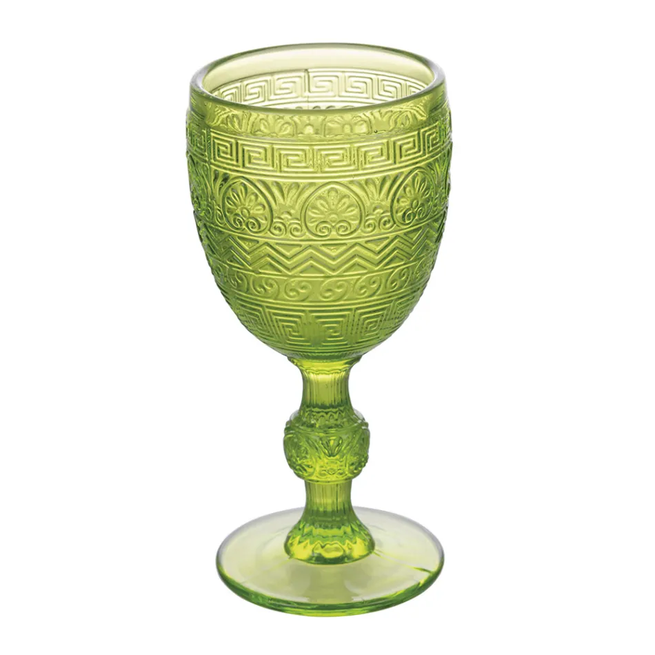 Zestaw 12 kielichów 210 ml z kolorowego szkła i płaskorzeźby - Zachód słońca Viadurini