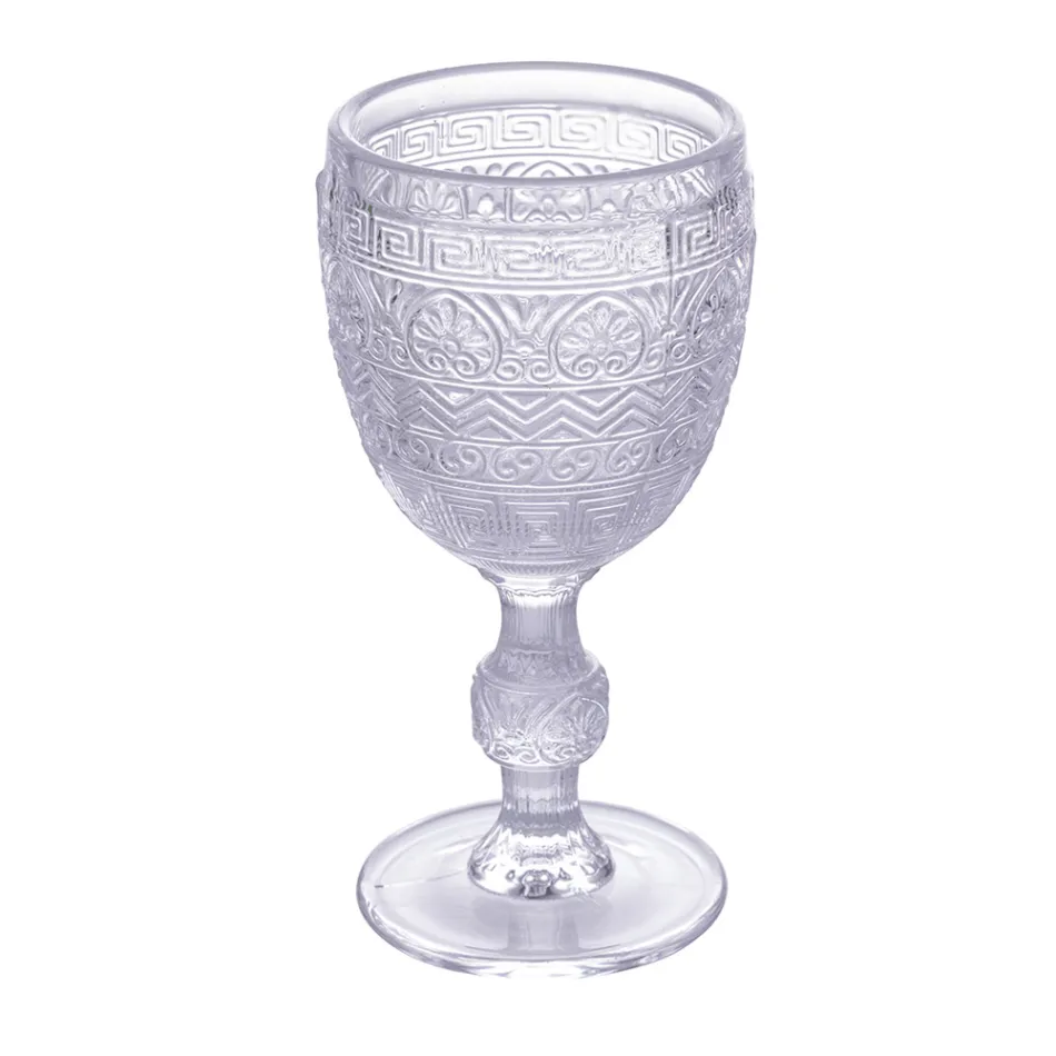 Zestaw 12 kielichów 210 ml z kolorowego szkła i płaskorzeźby - Zachód słońca Viadurini