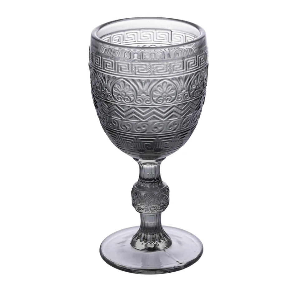 Zestaw 12 kielichów 210 ml z kolorowego szkła i płaskorzeźby - Zachód słońca Viadurini