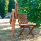 Zestaw 2 składanych krzeseł ogrodowych z drewna tekowego Viadurini