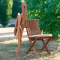 Składane krzesła ogrodowe z drewna tekowego