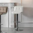 Zestaw 2 designerskich, wyściełanych stołków Ida z regulacją wysokości Viadurini