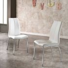 Wrzesień 4 krzesła nowoczesne wzornictwo faux skóra i chrom metalowych Alba Viadurini