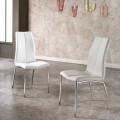 Set 4 krzesła design z metalu i sztucznej skóry Alba 