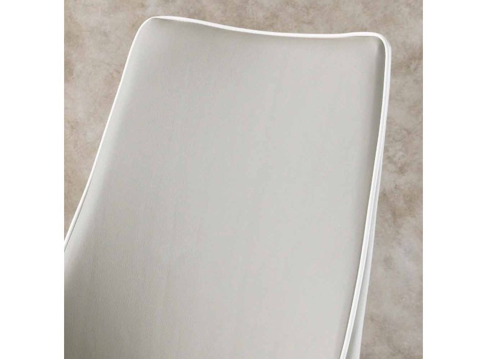4 września nowoczesne krzesła w kolorze białym lub szarym sztucznej skóry Ofelii Viadurini