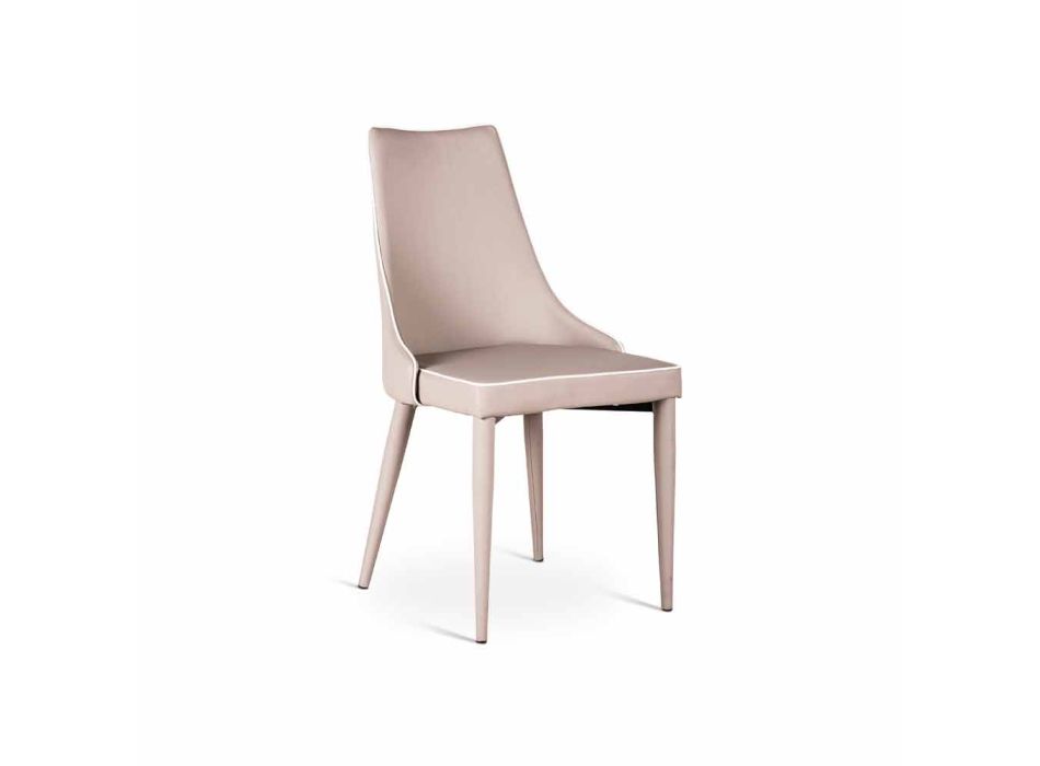 4 września nowoczesne krzesła w kolorze białym lub szarym sztucznej skóry Ofelii Viadurini
