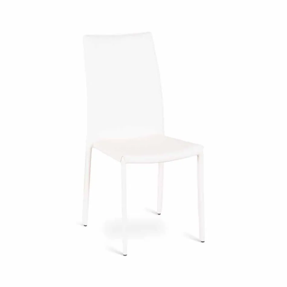 04 września nowoczesne krzesła Joy imitacji skóry, w całości pokryte Viadurini