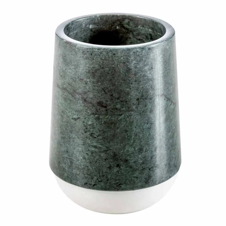 Nowoczesne akcesoria łazienkowe w cętkowanym zielonym marmurze Bombei Viadurini