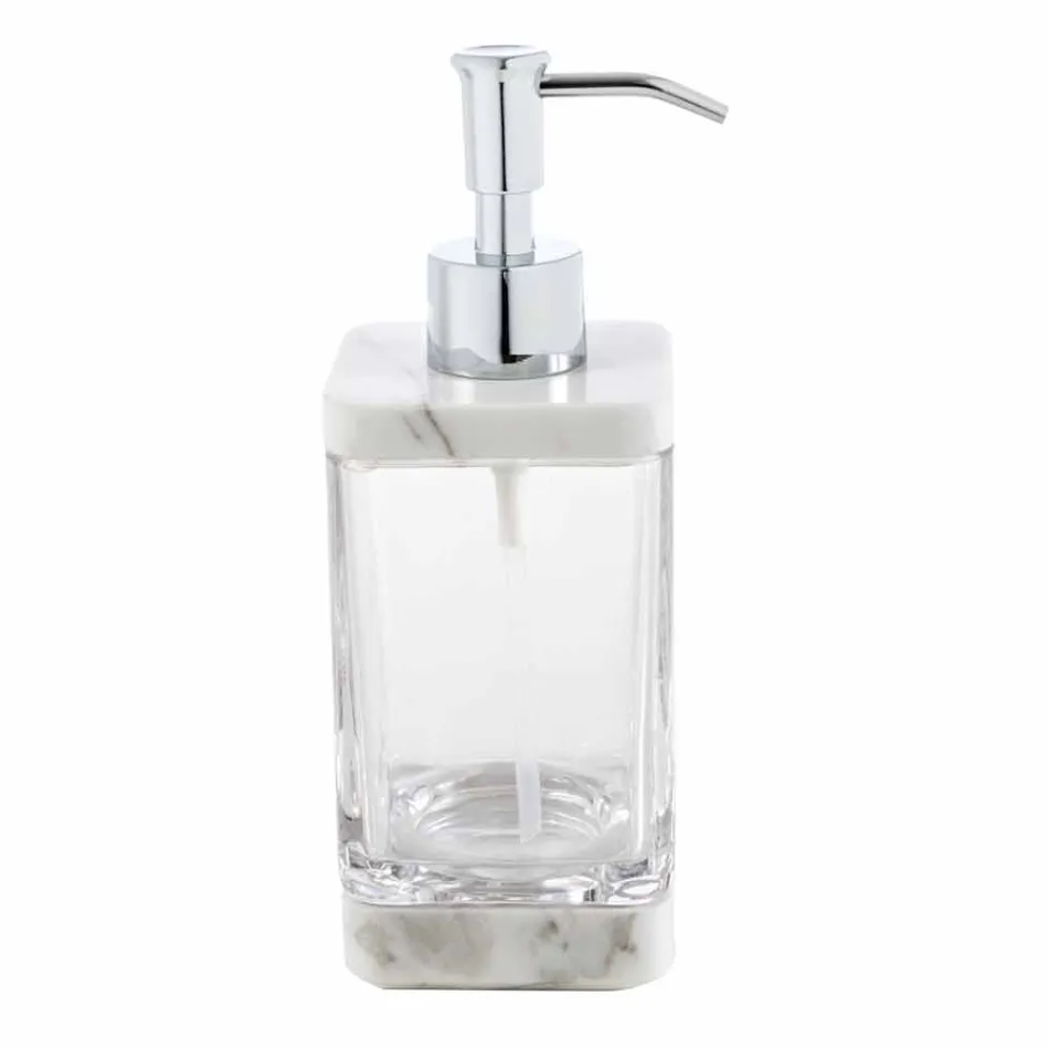 Nowoczesne akcesoria łazienkowe w marmurze Calacatta i szkle Carona Viadurini