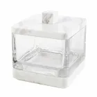 Nowoczesne akcesoria łazienkowe w marmurze Calacatta i szkle Carona Viadurini