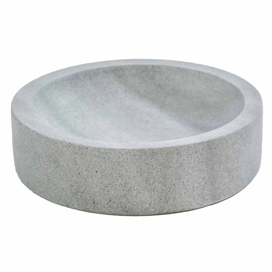 Zestaw akcesoriów łazienkowych z szarego kamienia Viadurini