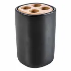 Zestaw akcesoriów ceramicznych i drewnianych Carsoli z drewna Viadurini