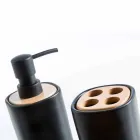 Zestaw akcesoriów ceramicznych i drewnianych Carsoli z drewna Viadurini