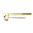 Zestaw składający się z łyżki owoców, pałeczek i podstawki na sztućce z origami - Osaka Viadurini