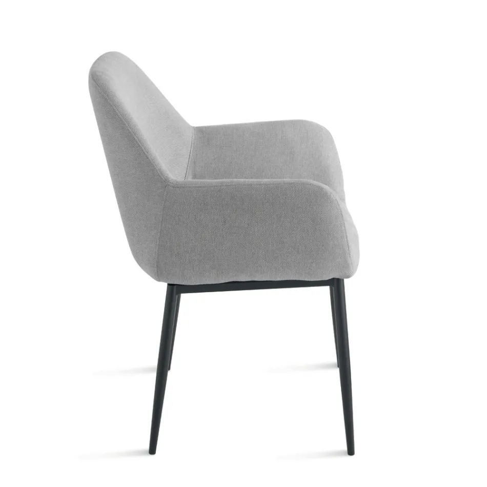 Zestaw 2 tapicerowanych foteli w kolorowej tkaninie i metalowej ramie - Valeria Viadurini