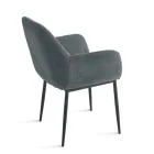 Zestaw 2 tapicerowanych foteli w kolorowej tkaninie i metalowej ramie - Valeria Viadurini